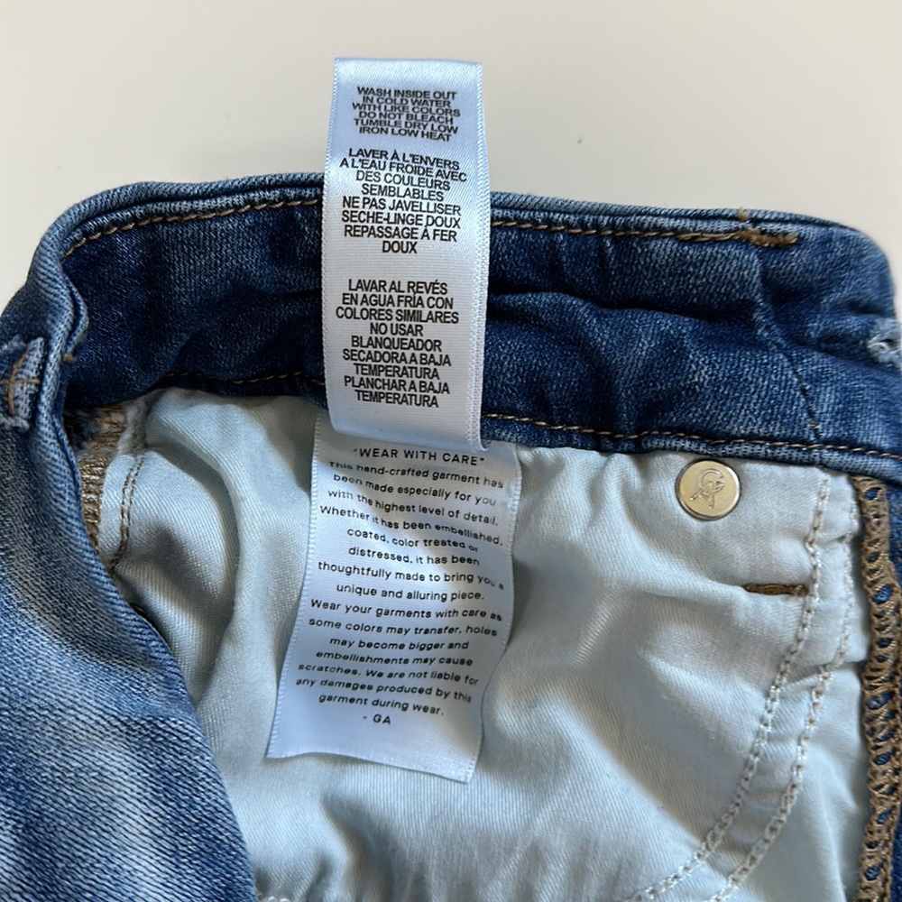 Good American Good Legs High Rise Ripped Skinny Crop Jeans in Blue261 - Picture 6 of 7